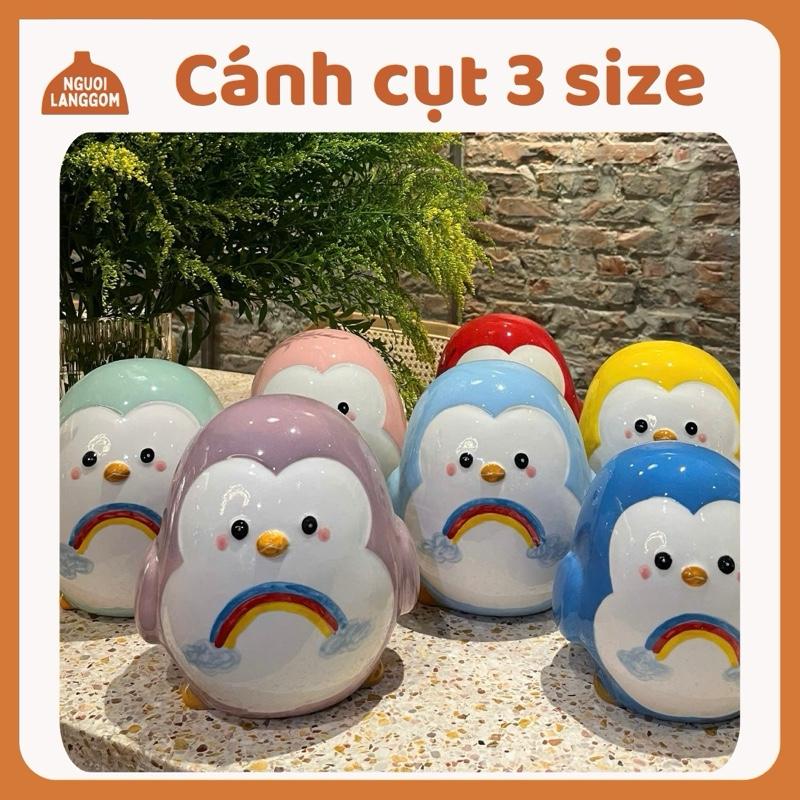 [lỗ tròn] Lợn đất heo đất ống heo tiết kiệm chim cánh cụt - Chim cánh cụt - Bát Tràng