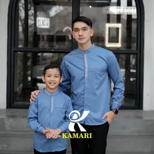 KAMARI Baju Koko Couple Ayah dan Anak Laki Laki Lengan Panjang Bahan Toyobo Import Premium untuk Lebaran 2026