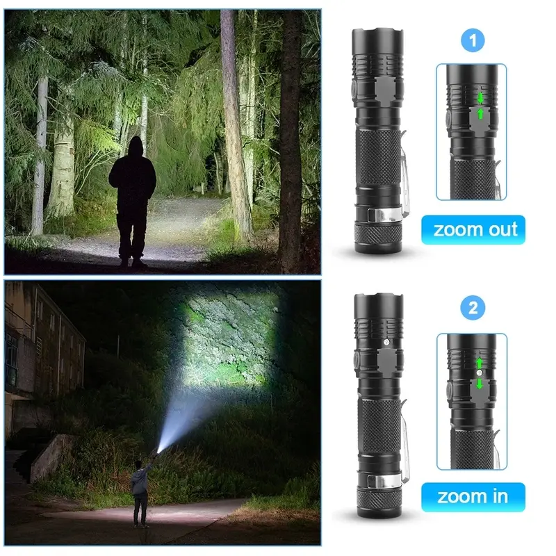 Đèn pin Có Thể Thu Phóng, Sofirn S11C, 1000lm LH351D đèn pin LED, Cầm Tay, USB C Có Thể Sạc Lại, 18650 và 2200mAh, Đèn lồng EDC, với chỉ báo nguồn 3