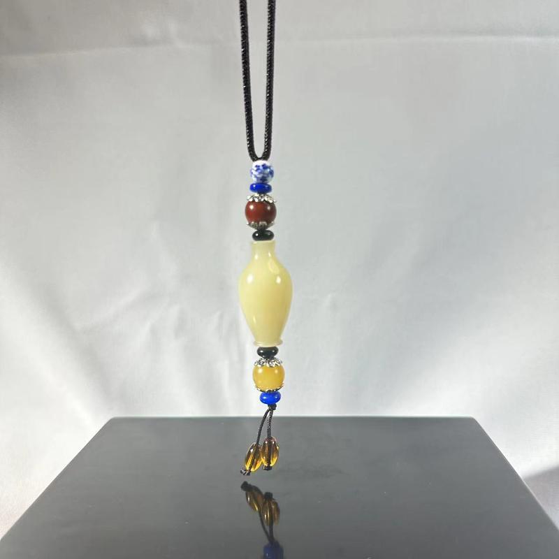 A hibiscus stone vase pendant ornaments Shoushan stone vase pendant ornaments white Chinese traditional culture Shoushan vase pendant ornaments collection 1