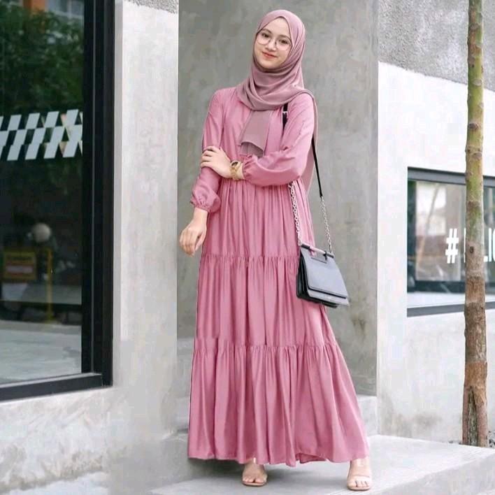 (promo) gamis canda rempel susun airflow premium/ gamis polos busui terlaris 2024/gamis premium/ gamis muslim 1