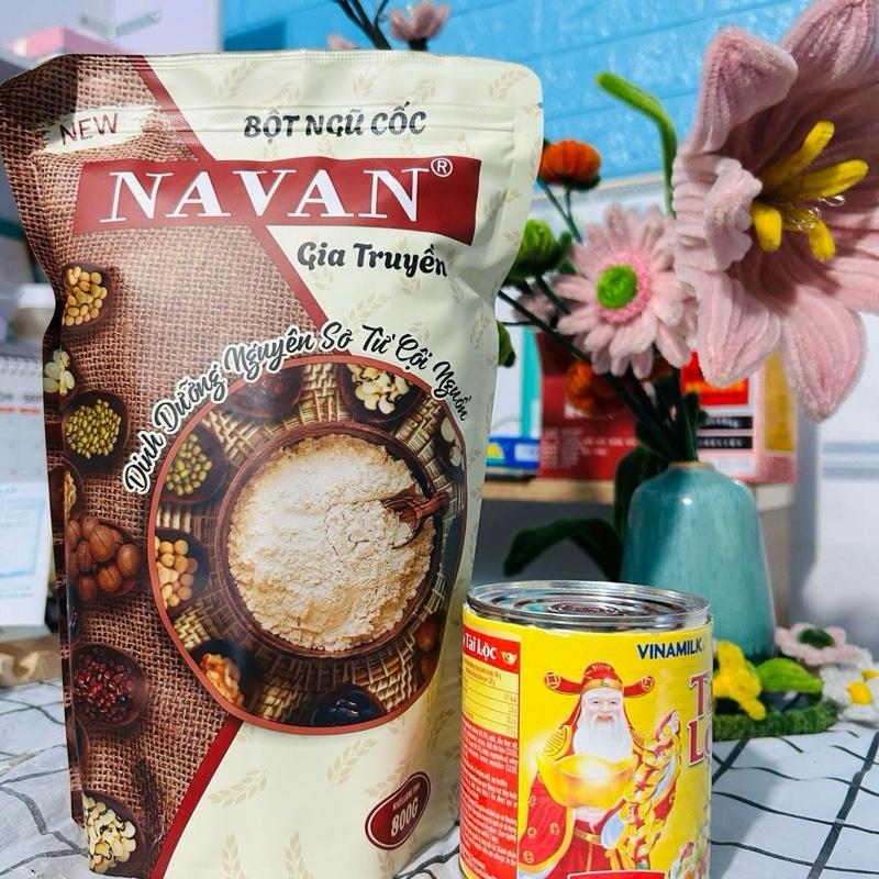    1TÚI 800gr  NGŨ CỐC NAVAN GIA TRUYỀN . NGŨ CỐC NAVAN 9 LOẠI HẠT CÓ KEM LON SỮA ĐẶC 