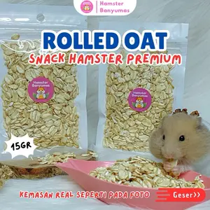 Rolled Oat Snack Organik Hewan Peliharaan Camilan Bebas Pengawet Tanpa Bumbu 100% Alami