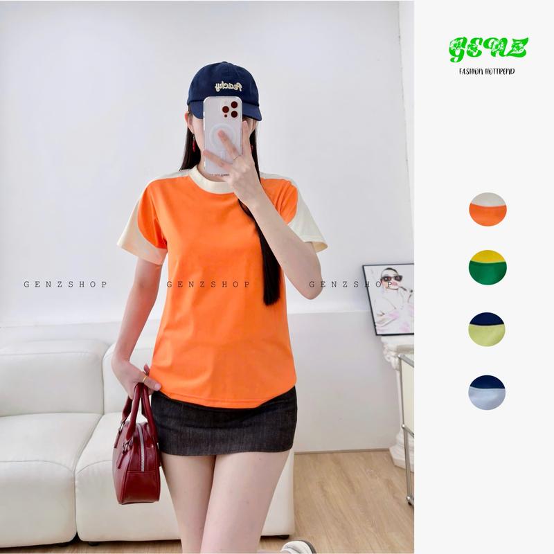 Áo Thun Babytee Tay Phối Màu Rực Rỡ Sắc Hè Genz Basic BBT25