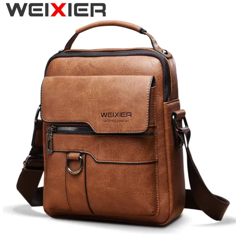 [TERLARIS & BISA COD] Tas Selempang Pria Kulit PU Weixer Crossbody Sling Bag Anti Air | Tas Pria Bahan Kulit - Model Terbaru 0