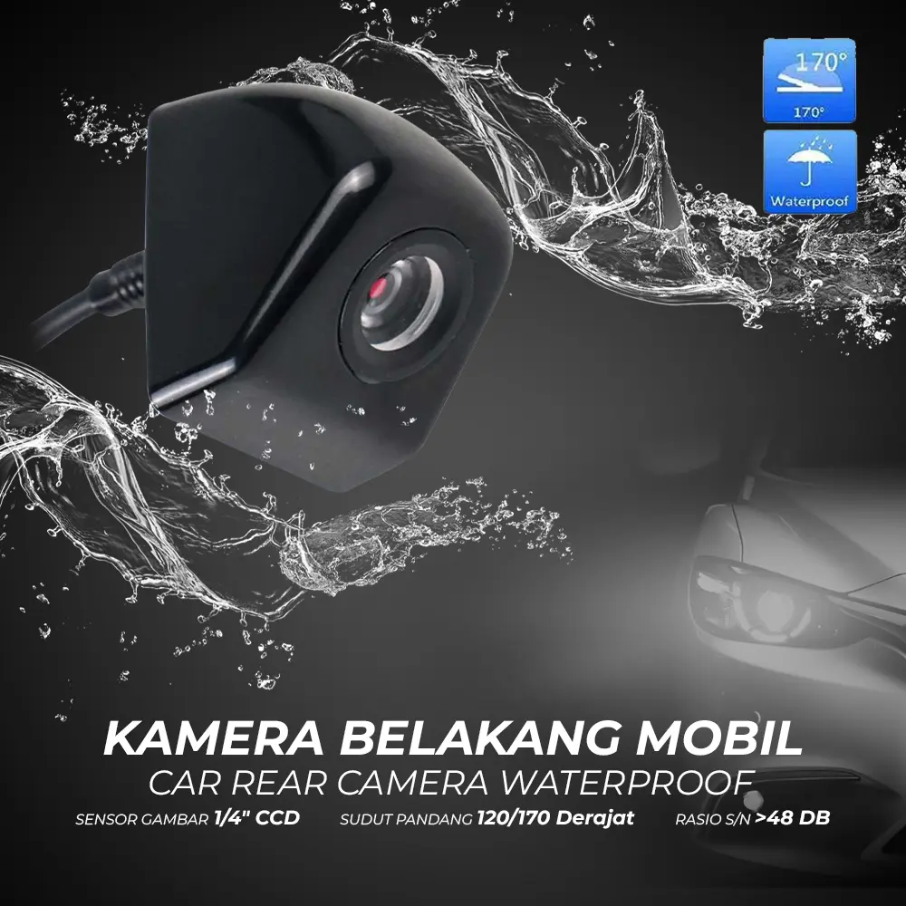Hippcron Kamera Belakang Mobil Car Rear Parking Camera Waterproof 12V - CCD