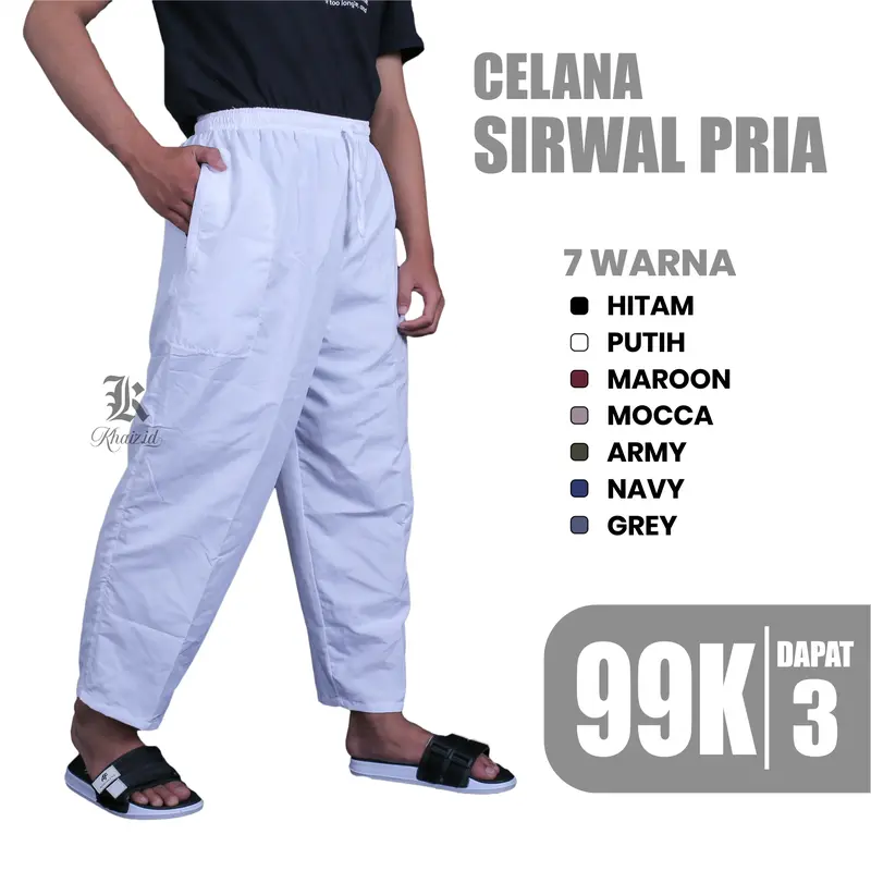 Celana Sirwal Komprang Pangsi Pria Remaja Dewasa Panjang Saku Kiri Kanan Resleting Model Terbaru 2
