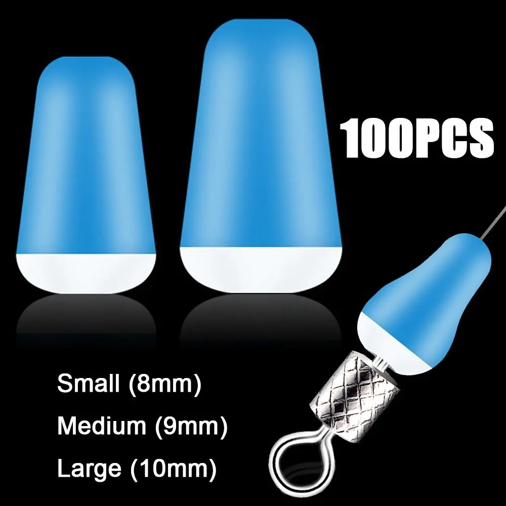 Phụ Kiện Câu Cá, 100 Cái / Lốc, Chống Cuộn Dây, Hạt Đậu Không Gian, Chất Liệu Cao Su Có Thể Tái Sử Dụng, Nút Chặn Hình Bầu Dục, Bobber Câu Cá, Thích Hợp Để Câu Cá Biển Chép Và Fly