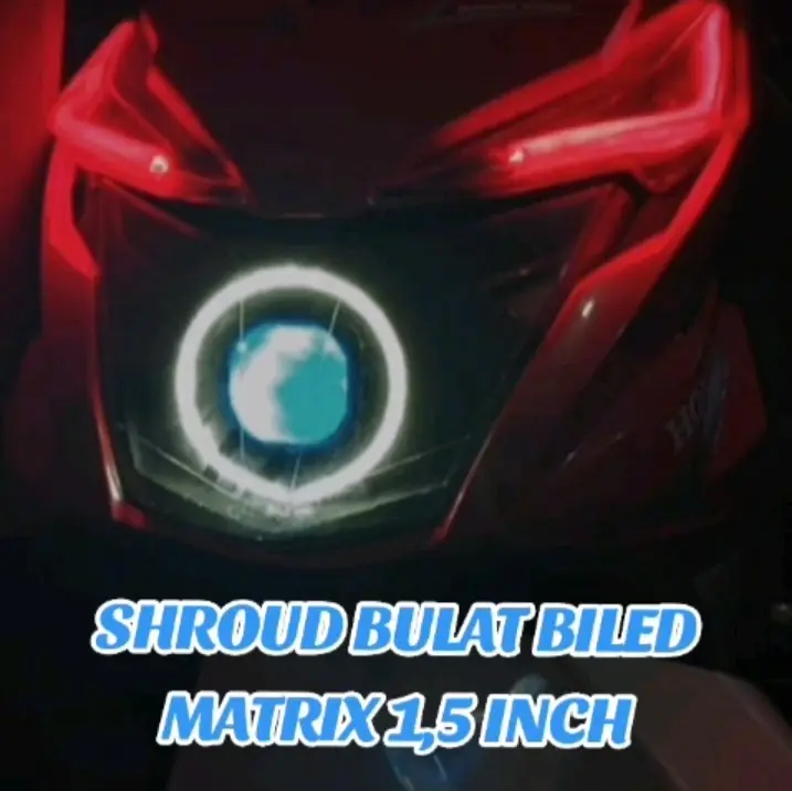 Lampu Shroud Biled 1,5 Inch Matrix Model Bulat, BMW Kecil dan Besar Custom Lampu Alis - Motorcycle 6