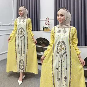 AJK - Gamis Dress Nabila Terbaru Lebaran 2026 Bahan Rayon Premium Adem Tebal Nyaman Dipakai dengan Desain Elegan