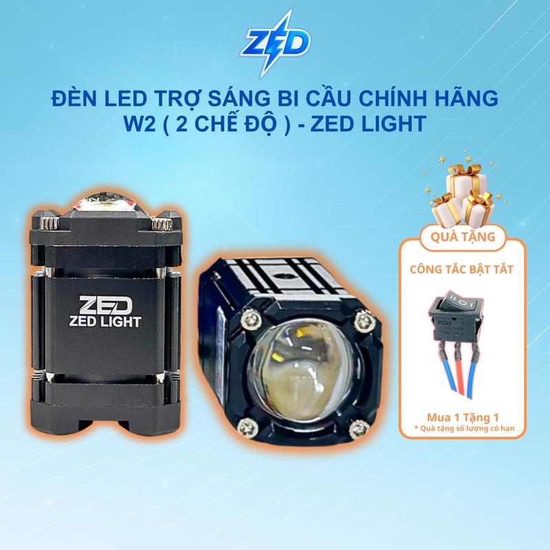 Đèn Trợ Sáng Bi Cầu Mini W2 - ZEDLIGHT (NEW 2025) 55W 2 Chế Độ Sáng (Có Demi Đỏ) - Auto Passing Chủ Động, 9-80V DC Lắp Xe Máy, Xe Điện, Oto - Phụ Tùng