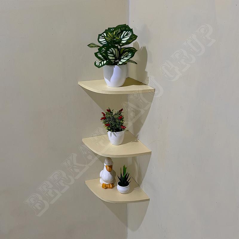Rak Sudut Dinding Kamar 3 Susun/Set Rak Ambalan/Rak sudut 3 susun Dekorasi dinding 4