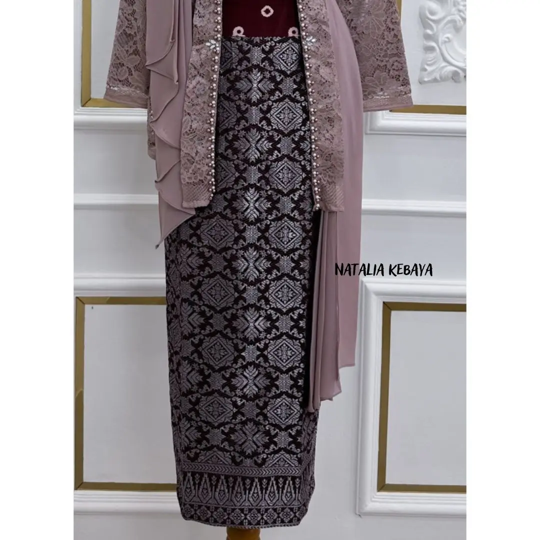 Rok Songket Span Pinggang Karet || Rok Span Warna Terbaru || Bawahan Kebaya Modern || Songket Instan ~NATALIA KEBAYA Wanita rok sobek samping