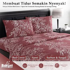 FULLSET BEDCOVER + SPREI  MICROTEX Tinggi 25cm