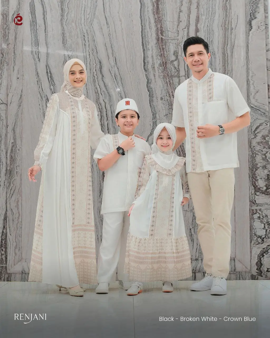 RENJANI SERIES - Broken White - Keke Busana Sarimbit Keluarga 2025