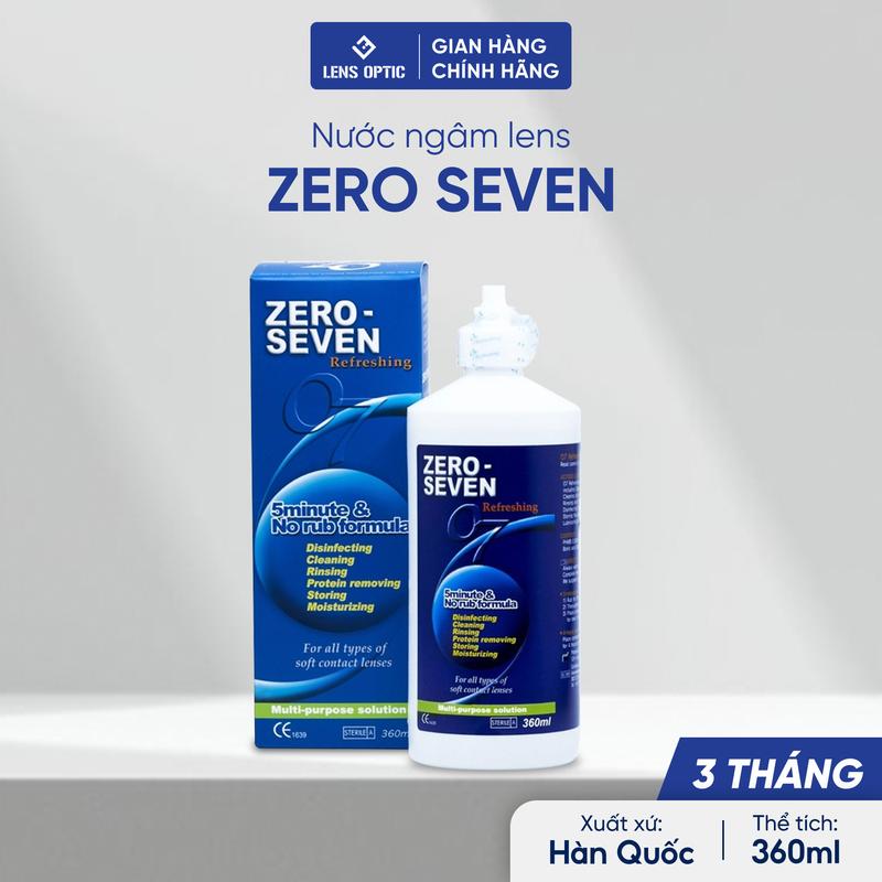 Nước Ngâm Lens Zero Seven 360ml Bảo Quản Rửa Sạch Kính Áp Tròng Cấp Ẩm Lens Optic Hàn Quốc