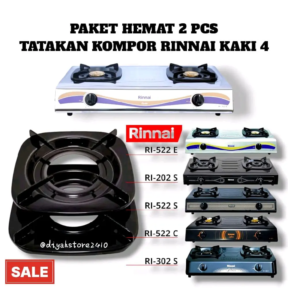 PROMO HEMAT..! Paket 2 pcs Tatakan kompor Rinnai kaki 4 best seller