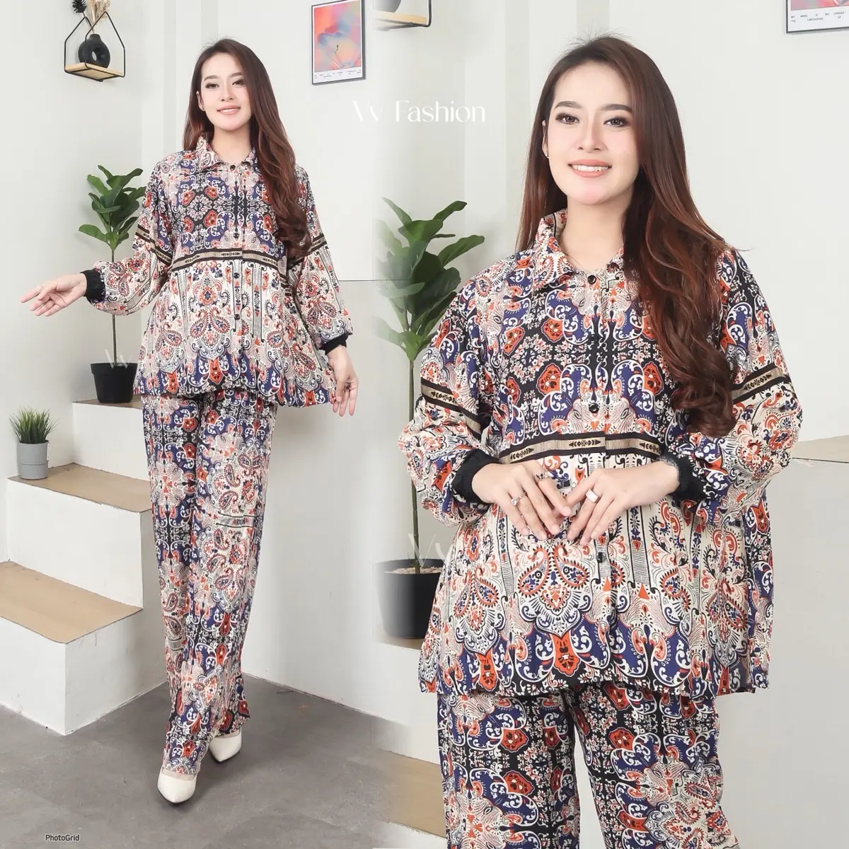 VV Fashion - One Set Rayon Setelan Wanita Pajamas Kekinian Busui Friendly Remaja Terbaru