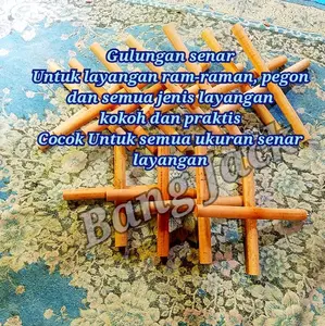 Gulungan Senar Layangan Kayu - Ukuran Sedang 30x30 cm & Besar 40x40 cm Cocok Untuk Layangan Ram Raman Pegon Praktis Kokoh