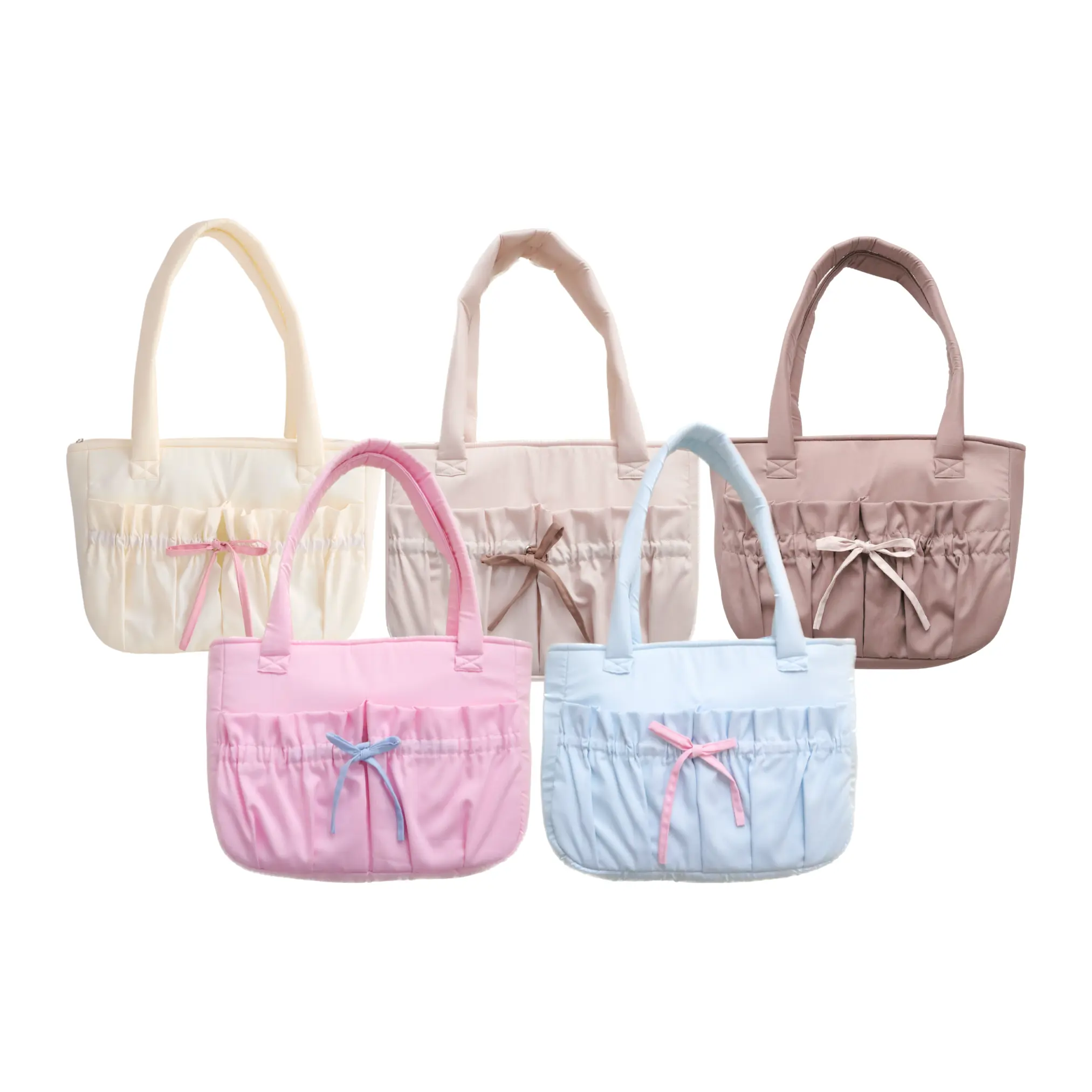 BOW PUFFY TOTE BAG + 2 saku depan (tote bag coquette)