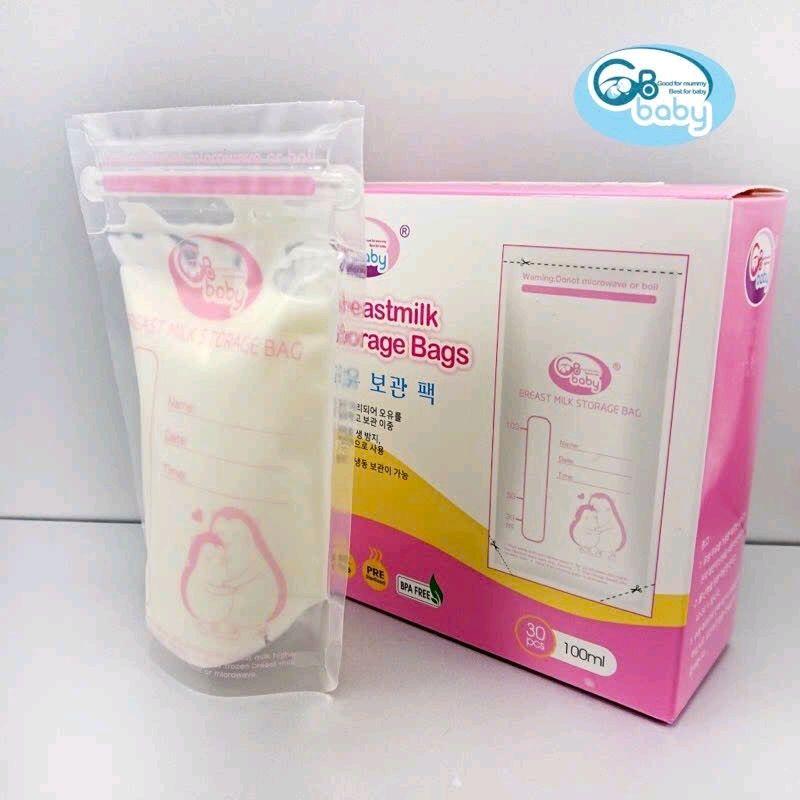 Hộp 30 túi trữ sữa Gb Baby 100ml, chất liệu nhựa cao cấp không chứa BPA 2