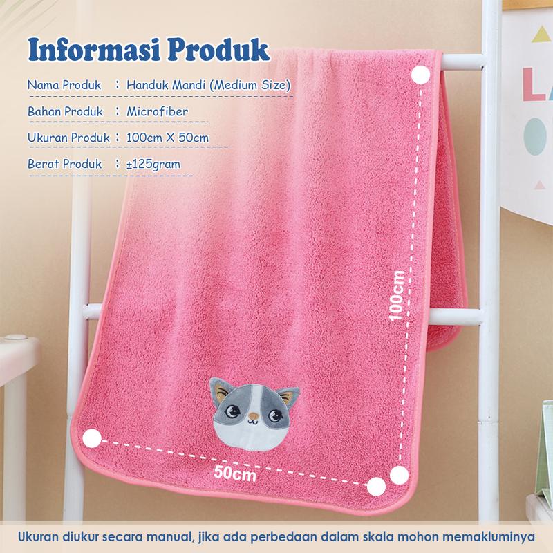 {COD} Handuk Microfiber Anak 100cmx50cm (H214) 3