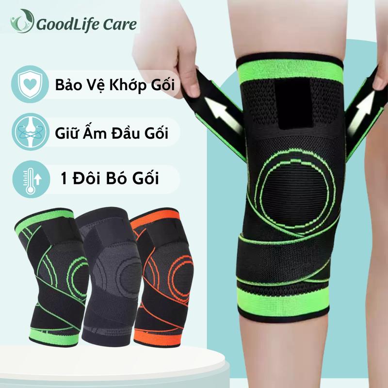 Bó Gối Thể Thao Bảo Vệ Đầu Gối Hỗ Trợ Tâp Luyện Có 2 Dây Đai Bó Co Giãn Cho Nam Nữ [Mã BG02], Băng Gối Thể Thao, Nịt Gối Bảo Vệ Gối Tránh Chấn Thương, Băng Chân Bảo Vệ Gối, Băng Chân Gối Bảo Vệ Gối Tập Gym Yoga, Băng Gối Đá Bóng Chạy Bộ, Phụ Kiện Băng Gối