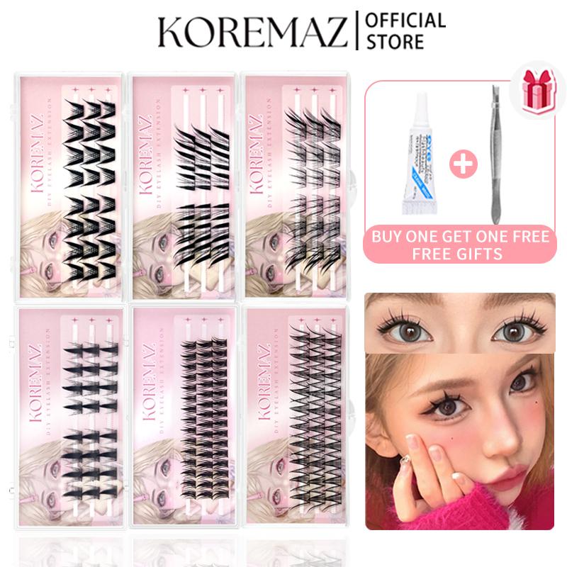 KOREMAZ 3 hàng Lông Mi Giả 11-12mm,Thích Hợp Sử Dụng Hàng Ngày, Nhiều Kiểu Có Thể Tái Sử Dụng Trang Điểm Cosmetic Mỹ Phẩm Nữ Women