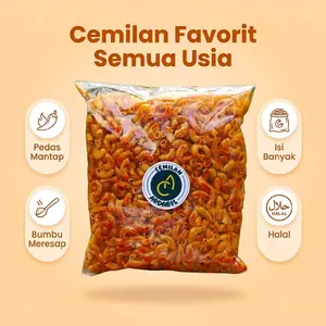 Makaroni Cikruh Pedas Daun Jeruk & Kerupuk Seblak Kencur Viral | Cemilan Pedas Gurih Renyah Snack Seblak Kering Nagih | 250gr 500gr 1kg
