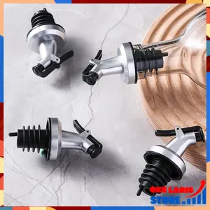 OLS Tutup Botol Multifungsi Wine Kecap Madu Sirup Minyak Spirit Liquor Bahan Rubber & Stainless Steel Flow Bottle Pourer untuk Berbagai Minuman