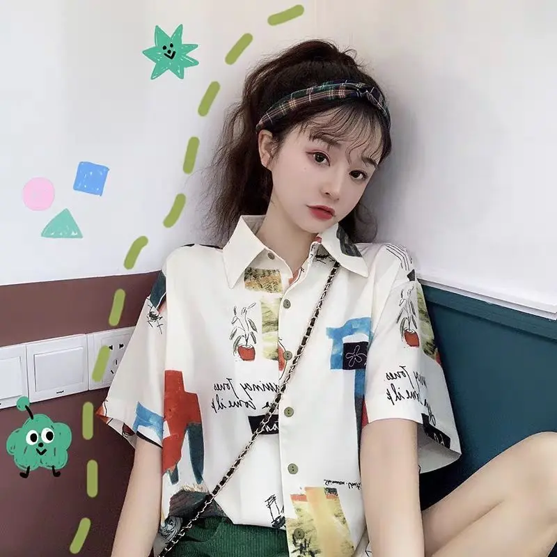 Áo Sơ Mi Ngắn Tay Thiết Kế Cổ Điển Độc Đáo Cho Nữ, Phong Cách Hàn Quốc Mới Mùa Hè, Áo Sơ Mi Dáng Rộng Thời Trang, Người Nổi Tiếng Trên Internet Top Women