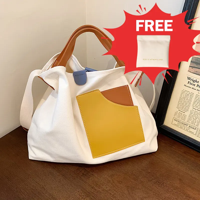 Ladies Tote Bag Korean Large Capacity Tote Bag Ladies Shoulder Bag Tote Canvas Bags Hundred Casual Crossbody Bag Suitable for Daily Matching Travel Shopping Large Capacity Bags