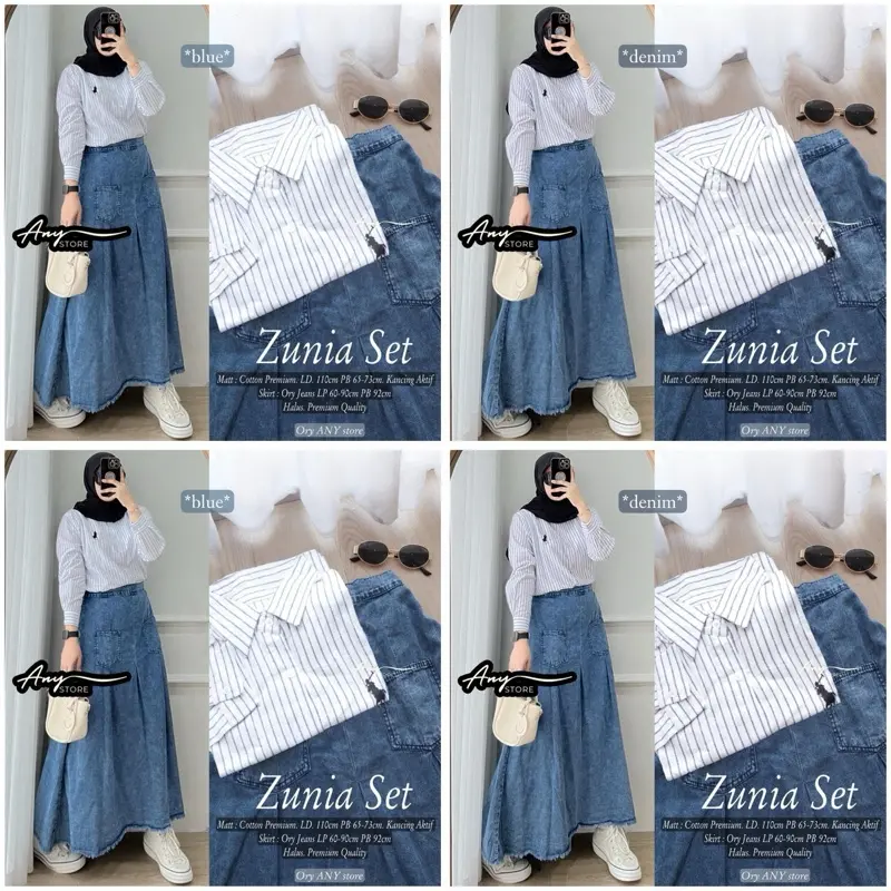 One Set Rok Blouse Salur Denim Series Selina Kiran Jelita Ivanka Herse 2