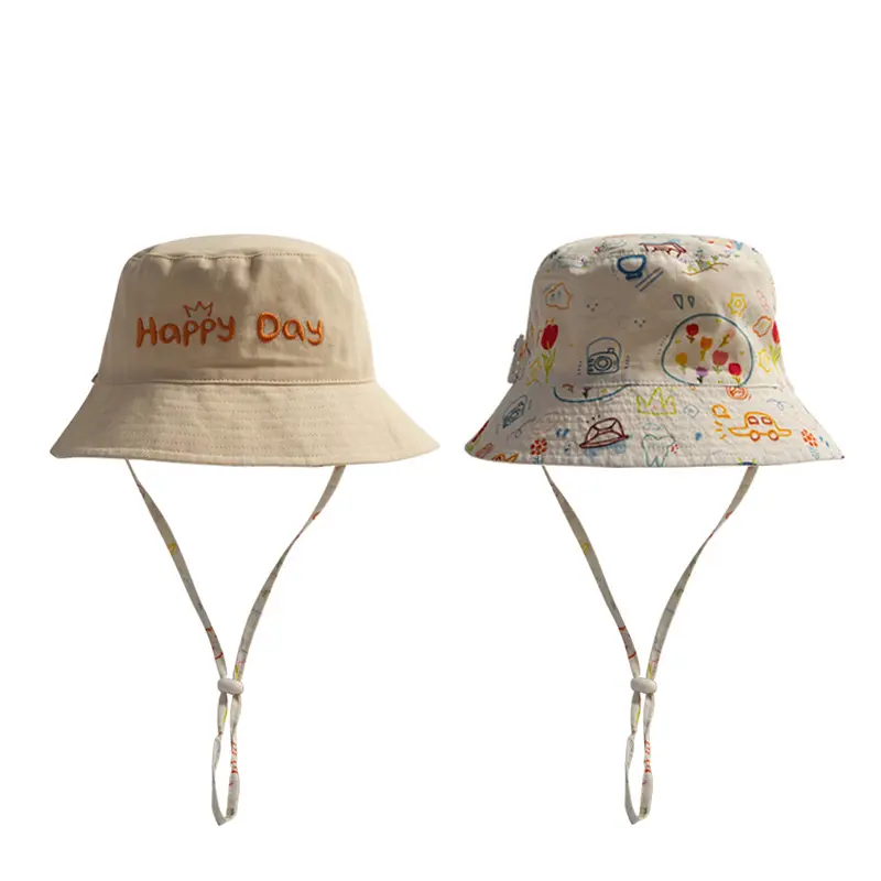 Mũ Bucket Trẻ Em, Hai Mặt, Thêu Chữ, Dành Cho Trẻ Em, Mũ Ngư Dân, Thích Hợp Cho Bé Trai Và Bé Gái, Lý Tưởng Cho Các Hoạt Động Ngoài Trời Mùa Xuân Và Mùa Thu, Chống Gió Và Chống Nắng, Mũ Chống Nắng 0