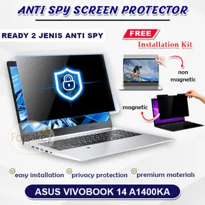 Anti Gores untuk Laptop Asus Vivobook 14 A1400KA N4500 ANTI SPY Screen Guard Protector Anti Gores Antigores Pelindung Layar Privasi Privacy Gelap Leptop Magnetic / Non ( FRS )