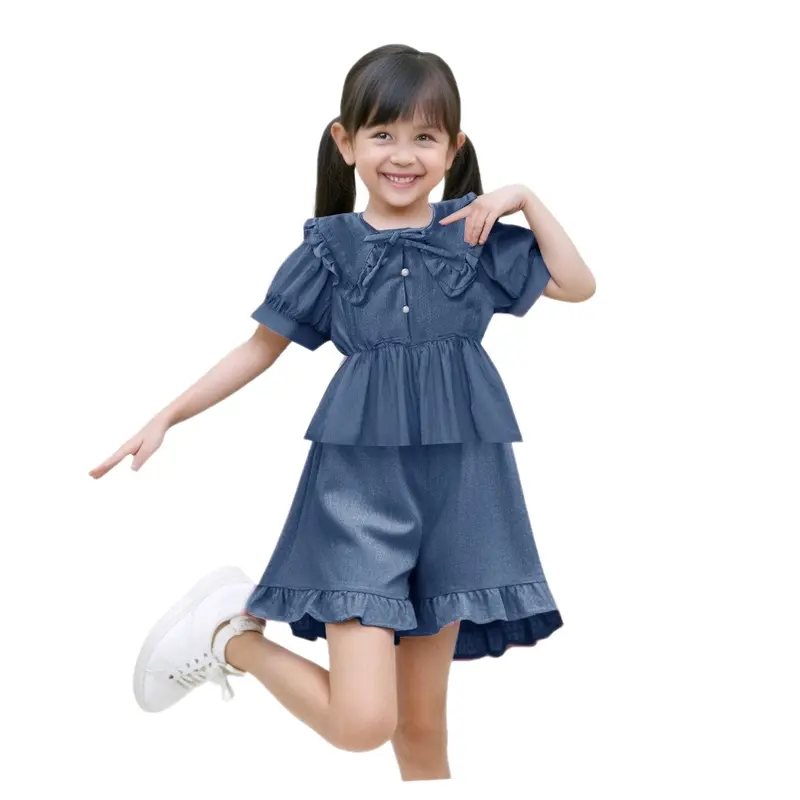 (Laura kids 24)fashion Setelan set Cheryl Anak Perempuan,bahan katun  linen cringkle premium.bahan sesuai yang tertulis. 2