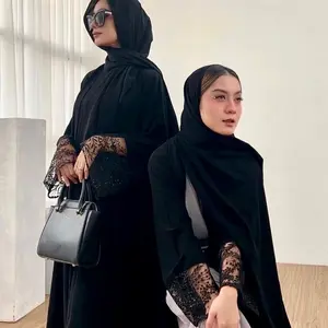 Tanbih Abaya Dearsyadza Hitam Motif Outer