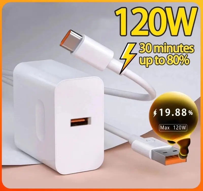 Bộ sạc loại C, 120W, Bộ sạc siêu nhanh Chính Hãng 6A, Chiều dài 1M, 1.5M, 2M, Cáp sạc nhanh TypeC, Tương thích với Huawei và Xiaomi Phụ Kiện Usb 0