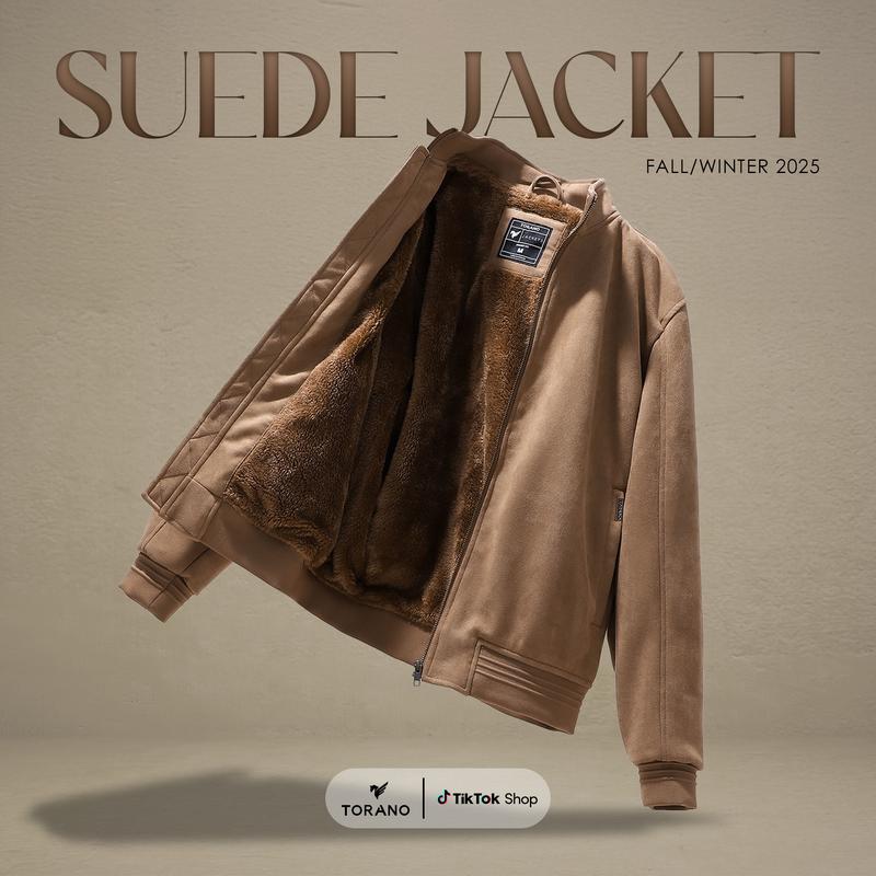 NEW Áo khoác nam Da Lộn Lót Lông Cao Cấp TORANO CL002 - Thiết kế ôm vừa phải thoải mái - Menswear Tay Dài áo khoác áo khoác áo gió Jacket