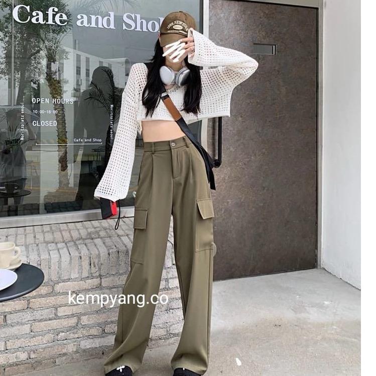 KEMPYANG - Cargo Pants Hightwaist American Drill Skena 1