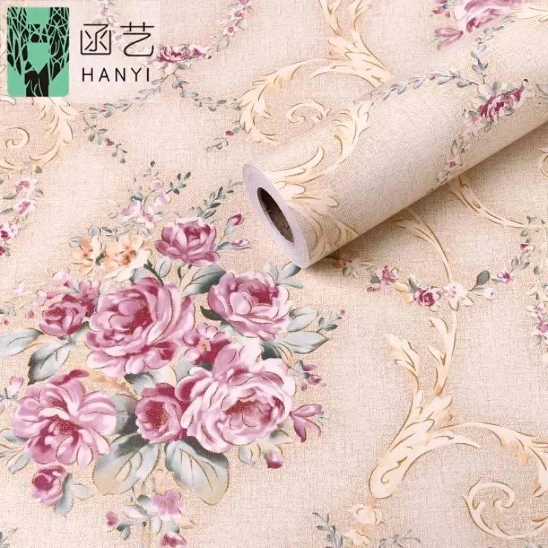 Wallpaper Stiker Dinding Motif Bunga  Ungu Mewah Elegan Keginian Cocok Untuk Dinding Kamar Tidur Dan Ruang Tamu Kertas