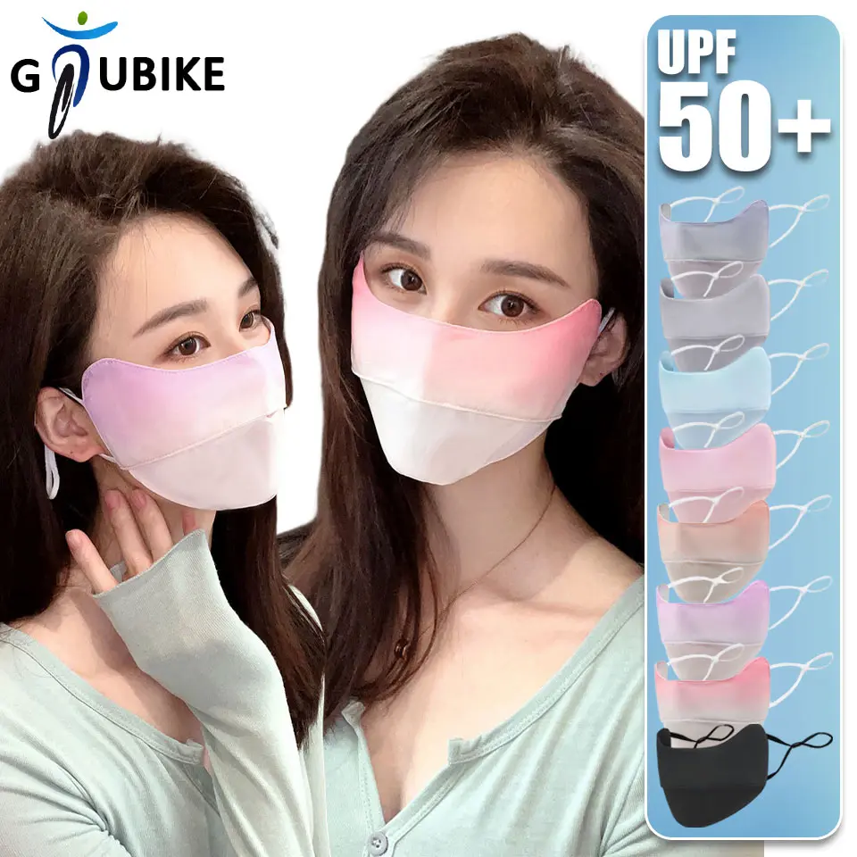 GTUBIKE UPF50+ Summer Fashion Adjustable Ear Strap Anti-UV Sun Protection Mask Outdoor Breathable Ice Silk Dustproof Facemask