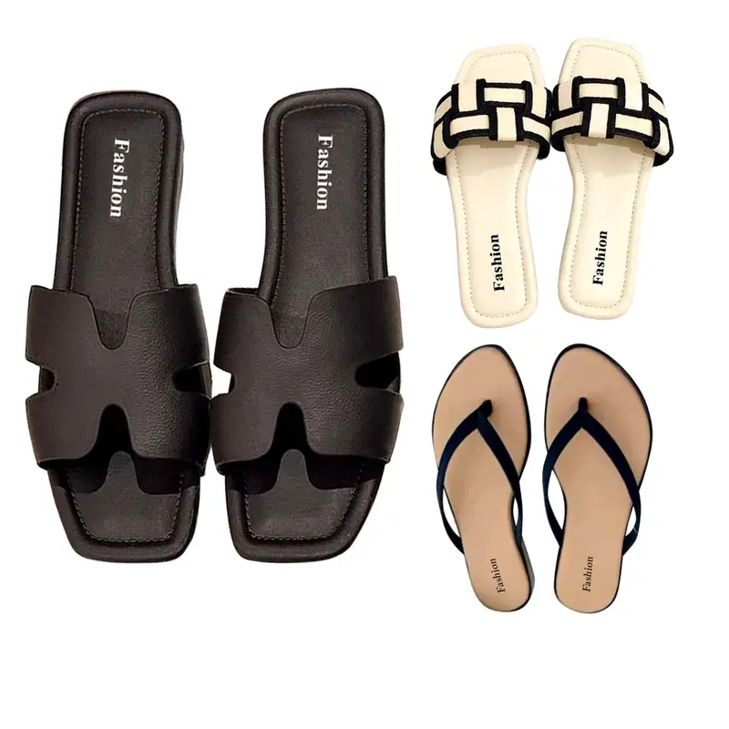PROMO Beli 1 Gratis 2 Sandal Wanita Fashion | Sandal Slop Jepit Wanita Viral Kekinian | sandal Teplek Wanita Terbaru Sendal Karet Cewek 3