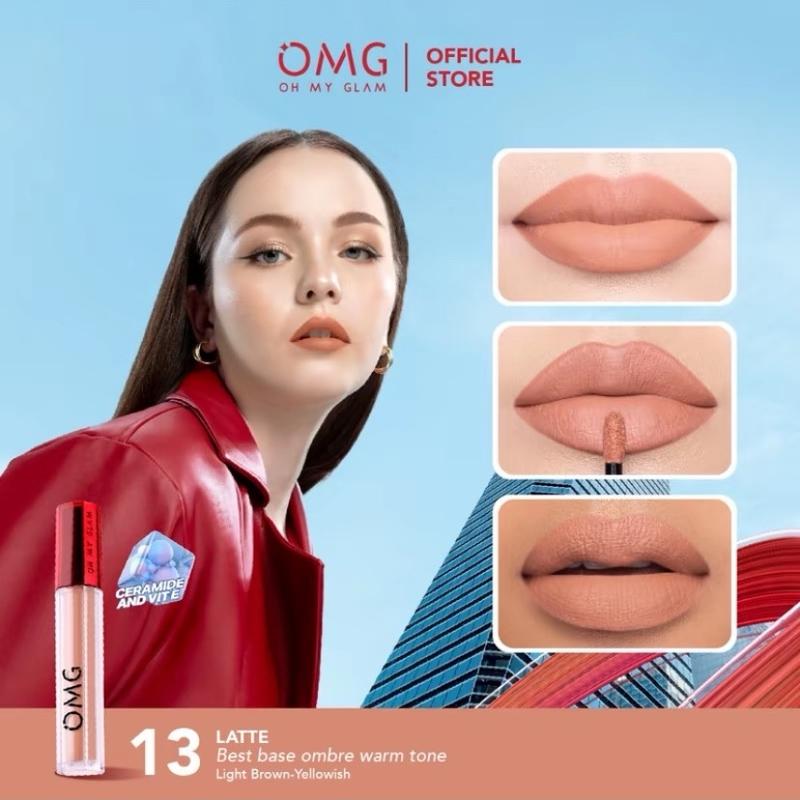 OMBRE OMG LIPCREAM NO 13 LATTE & NO 12 SCARLETT Waterproof 3