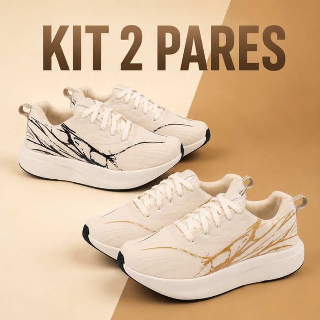 KIT 2 PARES Tênis Feminino Academia Caminhada Blogueira Leve Macio Confortável Oferta Relâmpago 34/39