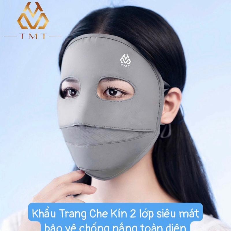 Khẩu trang chống nắng che kín mặt chống tia uv cao cấp 2 lớp dày dặn chất đanh mịn siêu mát