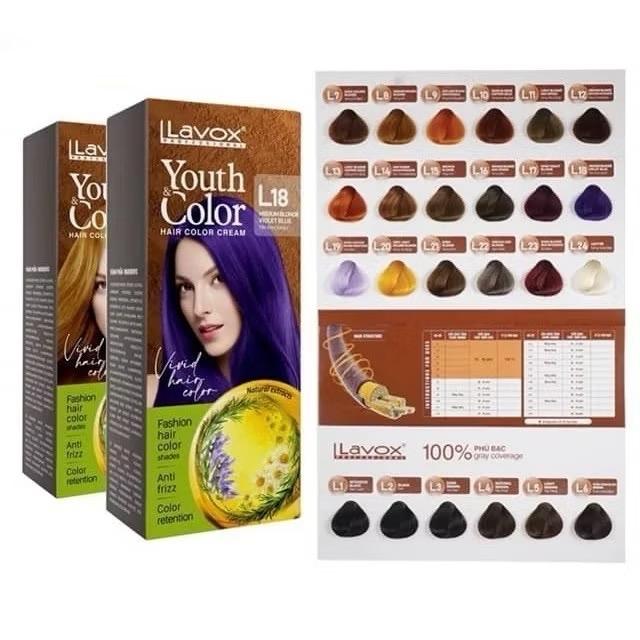  Nhuộm Phủ Bạc Cao Cấp Lavox Chính Hãng 120ml - Đủ màu 