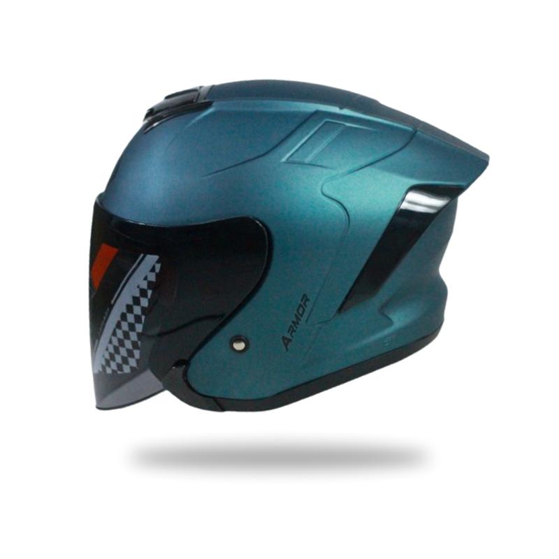 Helm JS ARMOR Half Face Solid DARK TEIL METT Original SNI Singel - Shop ...