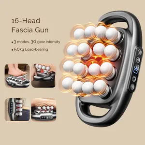 Terbaru 16-Head Fascia Gun High-Frequency Vibration Body Massage Gun Back and Waist Massager Neck Sh