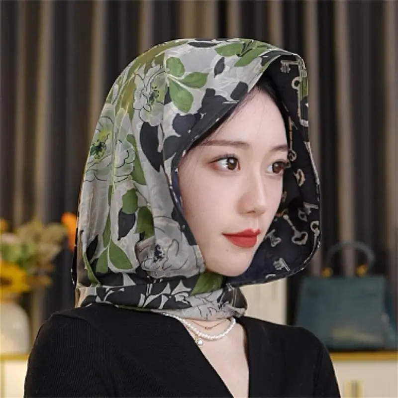 Mũ Khăn Quàng Lụa Chống Nắng Du Lịch, Hàng Mới Về, Sợi Đám Mây Thơm Giả, Hoa Hai Mặt, Đa Năng, Khăn Quàng Cổ Đội Đầu Cho Nữ 4